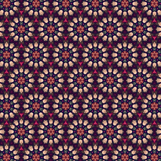 Photo a colorful pattern of flowers and leaves