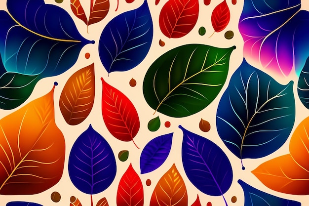 A colorful pattern of leaves