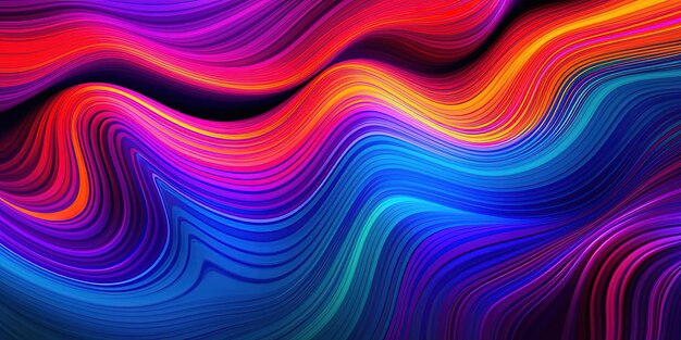 Photo a colorful pattern of lines in neon in the style of moebius