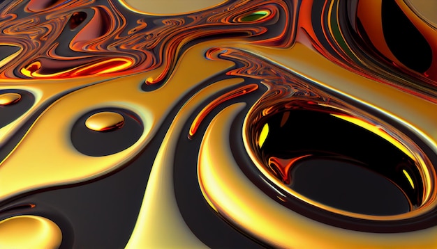 A colorful pattern of liquid with a black background