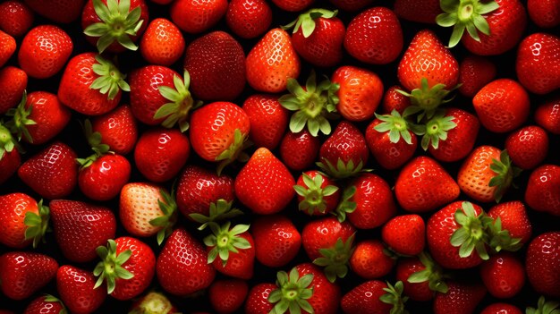 Colorful pattern of strawberries