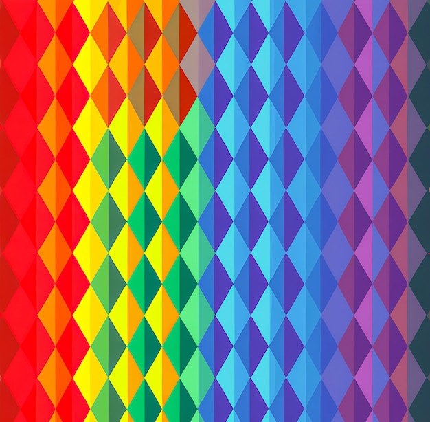 Photo a colorful pattern of triangles with the words 