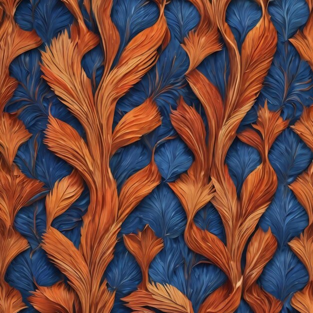 A colorful pattern with a blue and orange background that saysblue
