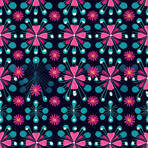 a colorful pattern with butterflies and flowers