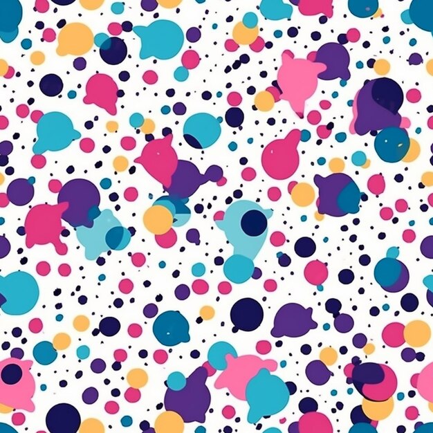 Photo a colorful pattern with circles and dots on a white background generative ai