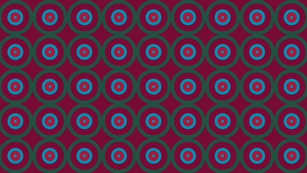 円と緑と赤の背景を持つカラフルなパターン。