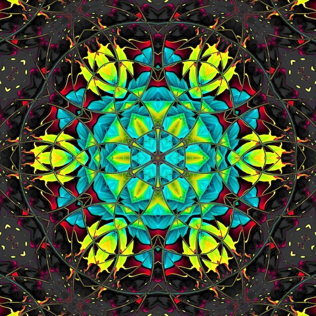 A colorful pattern with a flower pattern.