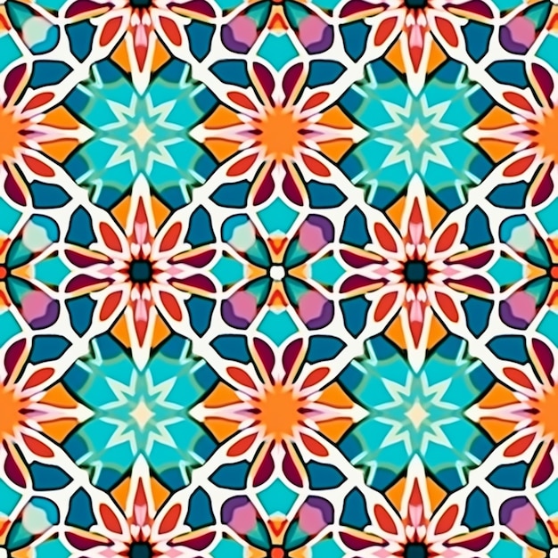 A colorful pattern with a flower pattern