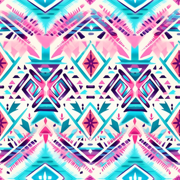 A colorful pattern with a geometric design in pink generative ai