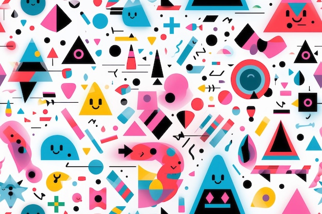 a colorful pattern with geometric shapes on it