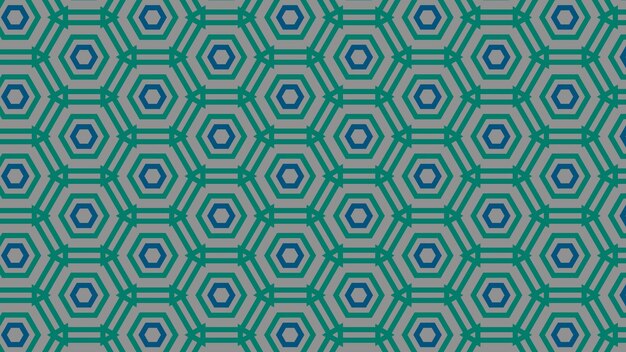 A colorful pattern with a green and blue design on a gray background.