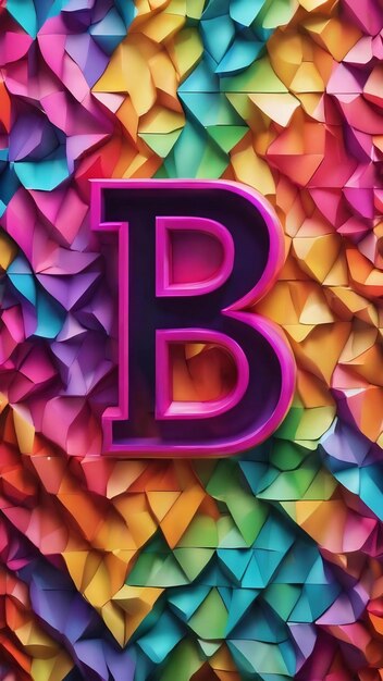 A colorful pattern with a letter b in the middle