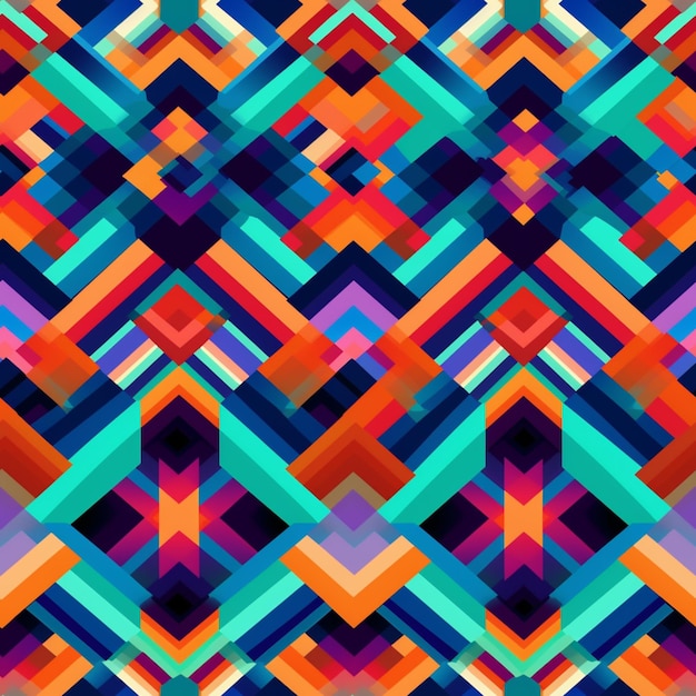 A colorful pattern with a square in the middle