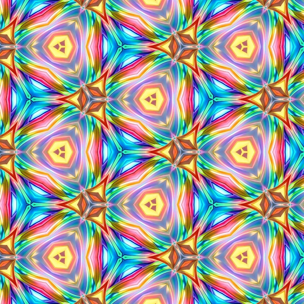 A colorful pattern with a star in the middle.