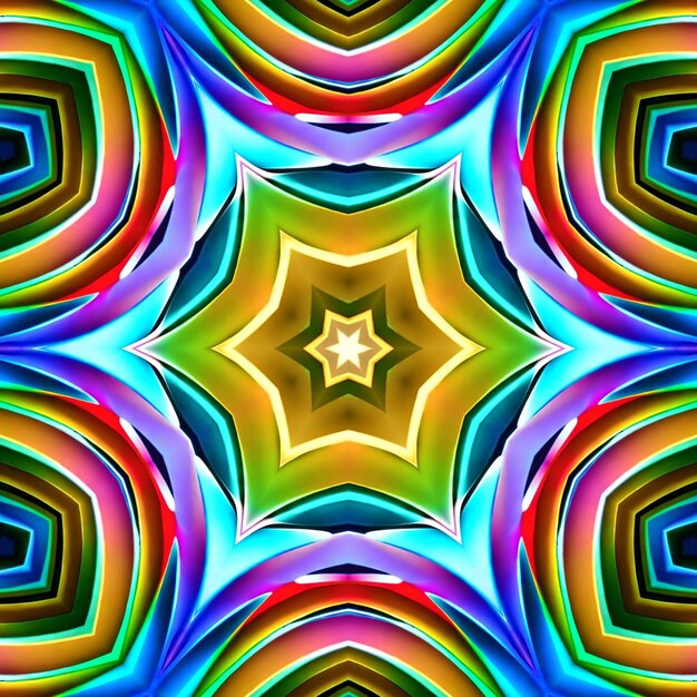 Photo a colorful pattern with a star in the middle.