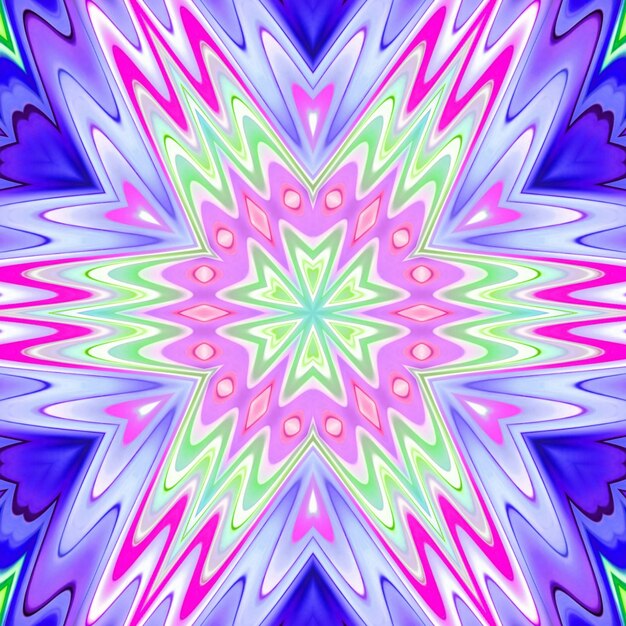 A colorful pattern with a star in the middle.