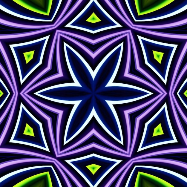 A colorful pattern with a star in the middle.