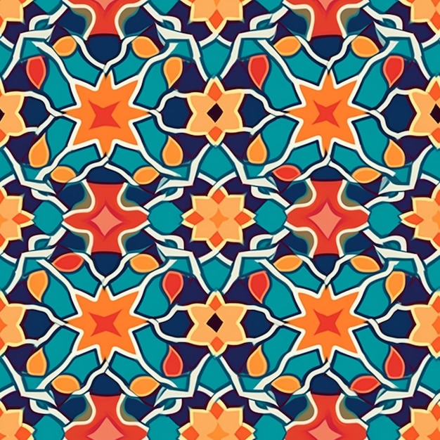 A colorful pattern with stars and stars.