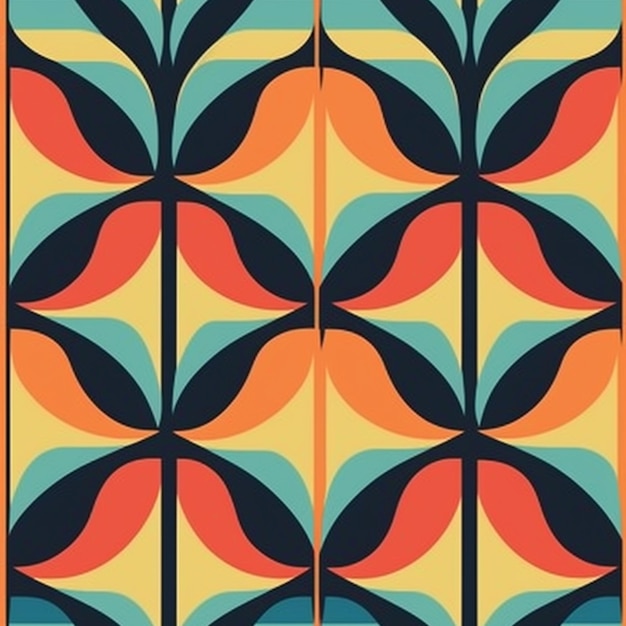 A colorful pattern with a stylized design in the middle generative ai