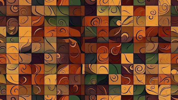A colorful pattern with swirls and swirls.