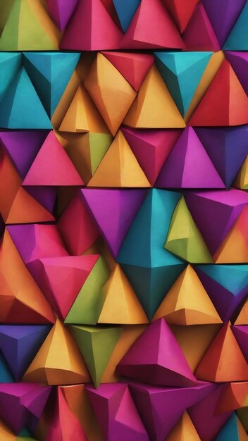 A colorful pattern with triangles in different colors