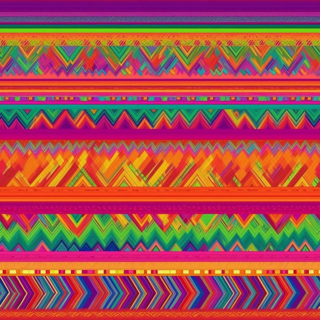 a colorful pattern with a zigzag design on it generative ai