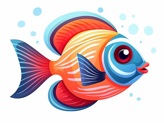 Colorful Patterned Fish AI Generated