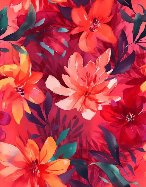 다채로운 패턴 의 꽃 배경