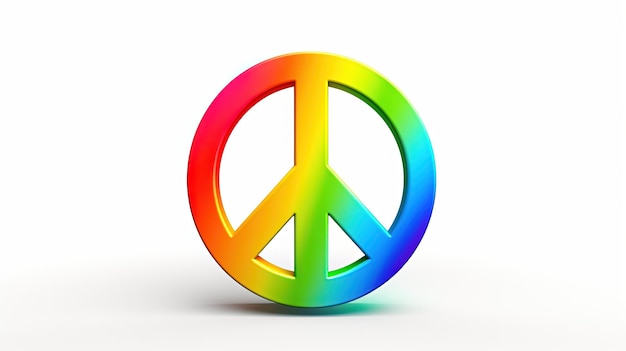 Colorful Peace Logo Isolated on the White Background