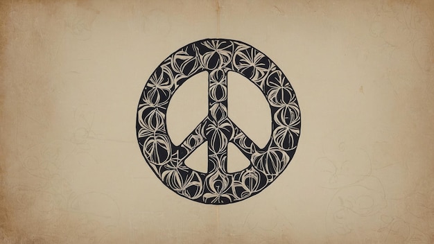 Photo colorful peace sign wall art