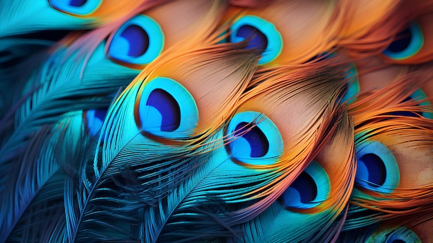 colorful peacock feather background