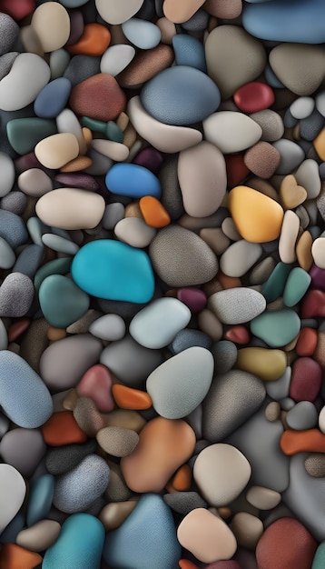 사진 다채로운 자갈 돌 배경 3d 렌더링 일러스트레이션