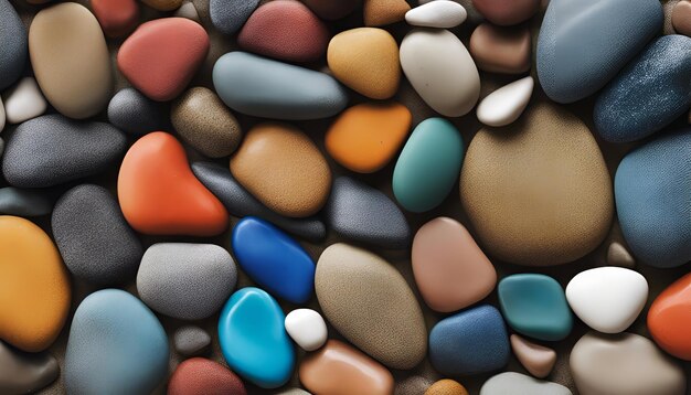 Colorful pebbles as background 3d render illustration