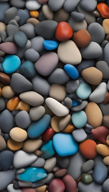 Photo colorful pebbles background 3d rendering 3d illustration