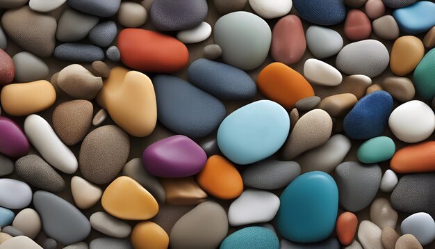 Colorful pebbles background 3d rendering Computer digital drawing