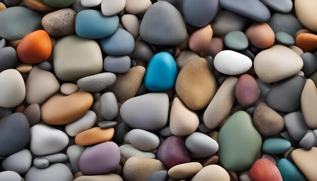 Colorful pebbles background 3d rendering Computer digital drawing