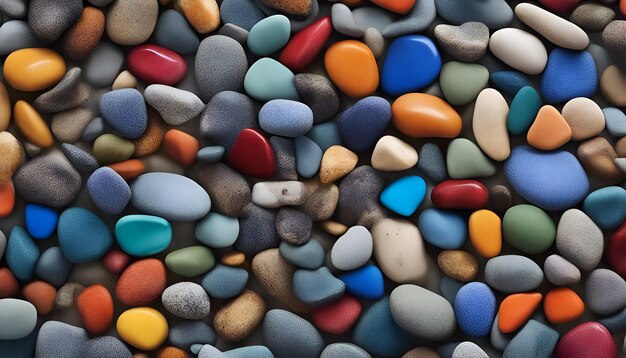 Colorful pebbles background 3d rendering Computer digital drawing