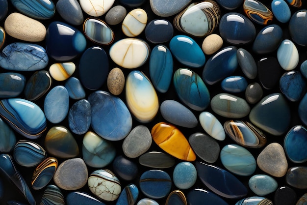 Colorful pebbles background Close up of sea stones