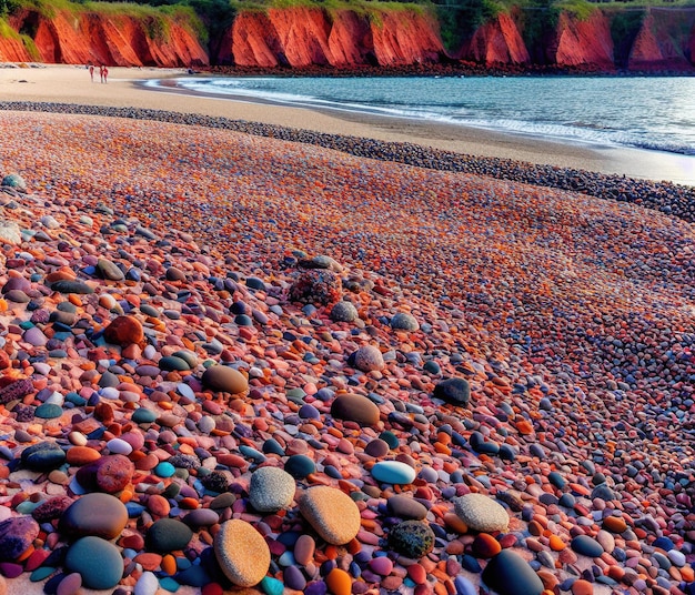 Colorful pebbles on the beach