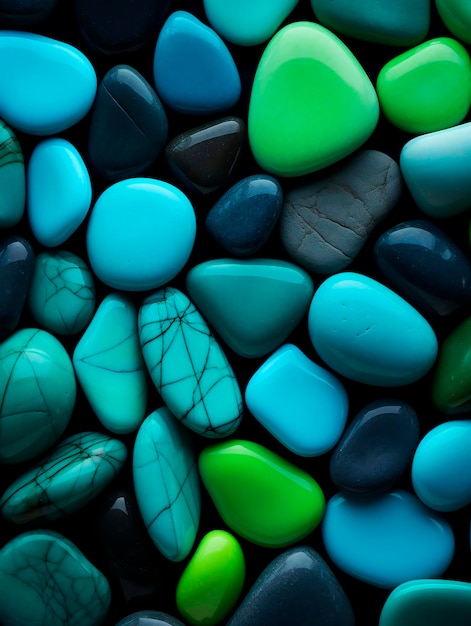 colorful pebbles on black background abstract graphic design background