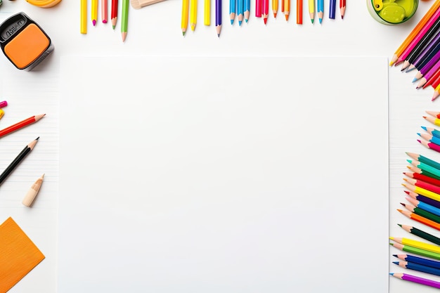 a colorful pencil is hanging on a white wall