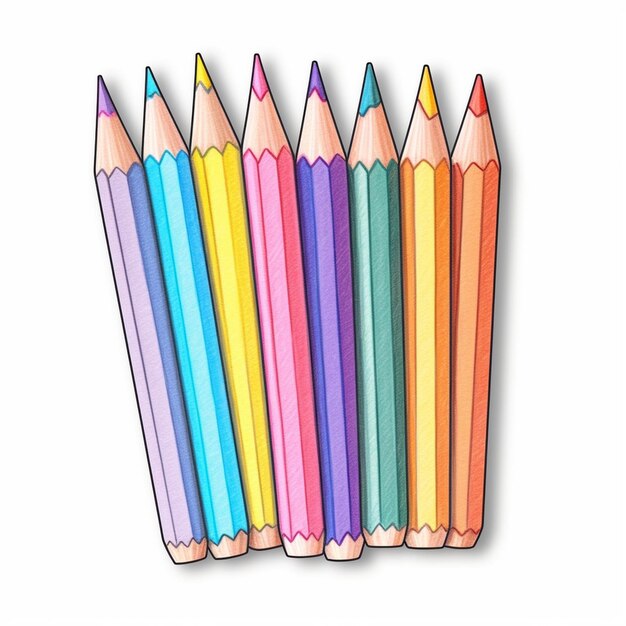 Photo colorful pencils bright