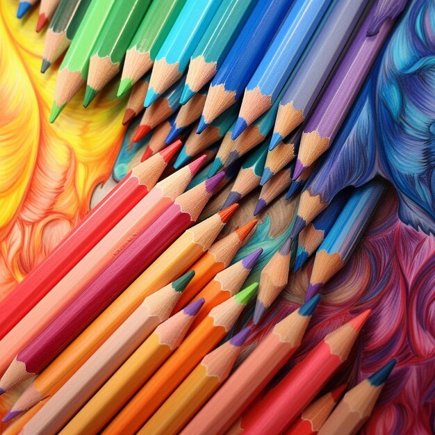 Colorful pencils bright