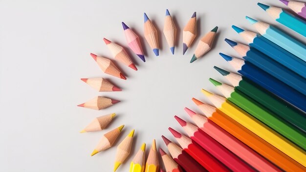 Colorful pencils Illustration AI GenerativexA