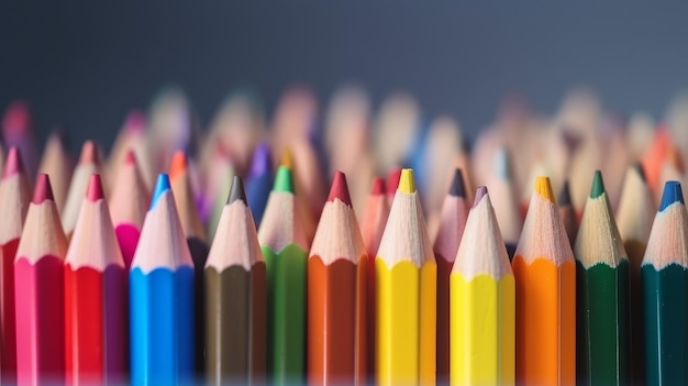 Colorful pencils Illustration AI GenerativexA