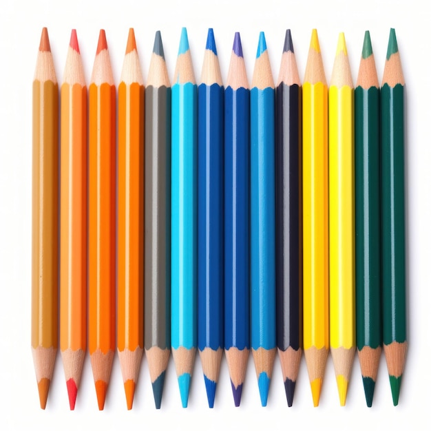 Colorful pencils isolated Illustration AI GenerativexA
