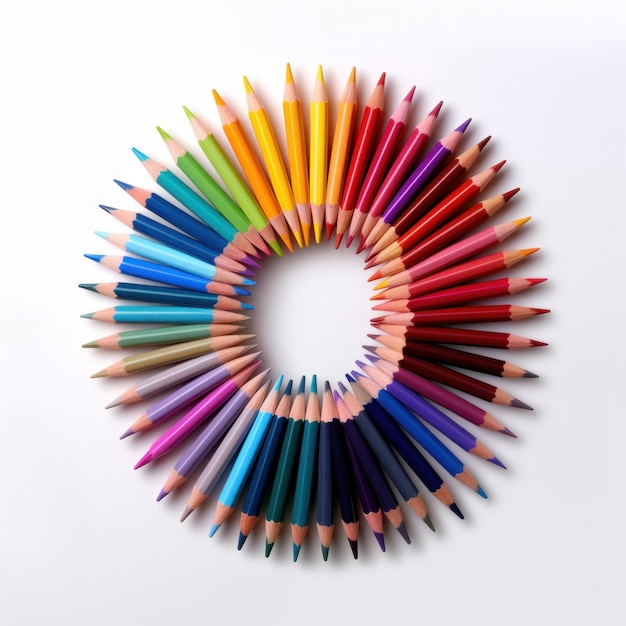 Colorful pencils isolated Illustration AI GenerativexA