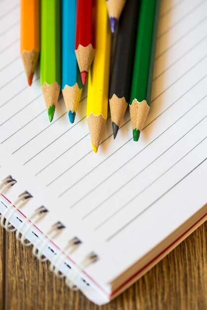 Colorful pencils isolated on the white background