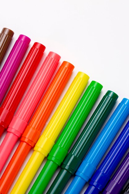 Colorful pencils isolated on white background