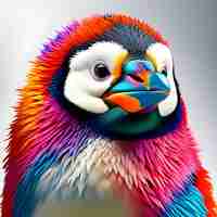 Photo colorful penguin